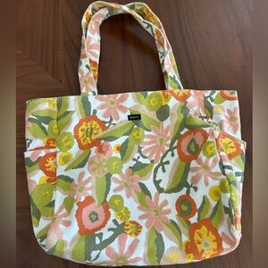 RVCA Sunlight Canvas Tote Bag Floral Print